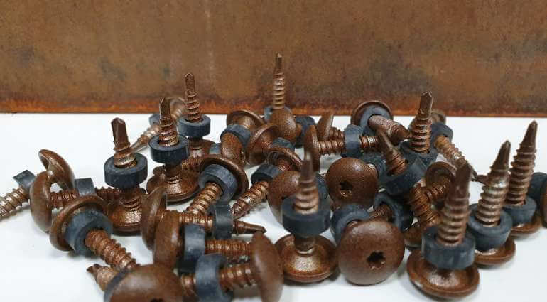 Corten colored screws