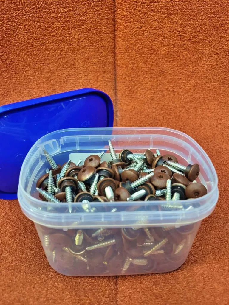 Corten-colored self-tapping screws